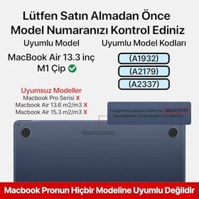 Resim Minesk MacBook Air ile Uyumlu Polikarbonat Sert Koruyucu Çizilme ve Darbe Önleyici Kılıf A2337 A2179 A1932 (Mat-Şeffaf, 13.3 inç 2018-2022 Arası (m1 işlemci)) 