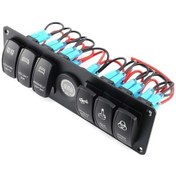 Resim Gebibd 6'lı On-off Işıklı Anahtar Switch Panel 12-24v Voltaj Göstergeli, Pratik Ve Güvenli 