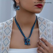 Resim 1 adet Kolye + 1 Çift Küpe Bohem Tarzı Oyuk Kolye İpli Dokuma Kadın Takı Seti, Moda ve Çok Yönlü, Günlük Kullanım veya Hediye Vermek İçin Uygun, 1 adet Kolye + 1 adet Küpe 