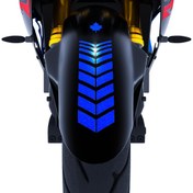 Resim 2 Adet Sport Motosiklet Çamurluk Reflektif Mavi Kask Sticker Çınar Extreme 