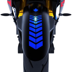 Resim 2 Adet Sport Motosiklet Çamurluk Reflektif Mavi Kask Sticker Çınar Extreme 