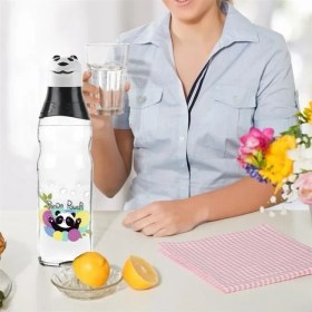 Resim Ozcmax Sevimli Panda Tasarımlı Cam Suluk Sızdırmaz 1000 ml 