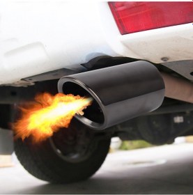 Resim Araba Styling Paslanmaz Çelik Egzoz Kuyruk Susturucu Ucu Boru Vw Volkswagen 1.2t Süpürülmüş Hacim Siyah 