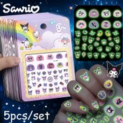 Resim 5 Sayfa Sanrio 3D Karanlıkta Parlayan Tırnak Çıkartmaları - Merhaba Kitty, Cinnamoroll ve Kuromi Kendinden Yapışkanlı Tırnak Sanat Çıkartmaları, Dayanıklı ABS Reçine Kadınlar için DIY Tırnak Transferleri, Bayramlık ve Günlük Tırnak Dekoru, Sanrio 