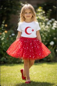 Resim Gala kız çocuk tütülü AY YILDIZLI etek 