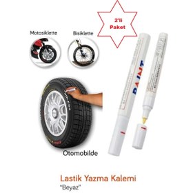 Resim BsElektronik 2'li Motor ve Oto Lastik Yazı Kalemi Beyaz 