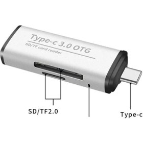 Resim Techmaster USB 3.0 Tf Sd Kart Okuyucu USB Type-C Otg Adaptör ADS-103 