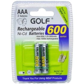 Resim Golf 600 Serisi 600 mAh AAA Ni-CD Şarj Edilebilir İnce Kalem Pil 2'li 