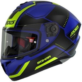 Resim Axxis Draken S Sonar E7 Kapalı Motosiklet Kaskı Mat Mavi 