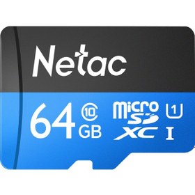 Resim Suofeng Netac P500 64gb Micro Sdxc Kartı - Class 10 Uhs-ı U3, 90mb/s Okuma Hızı, Su Geçirmez, Manyetize Dayanıklı, Siyah-mavi 