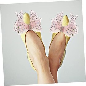 Resim STOBOK 2 Adet fiyonk ayakkabı çiçeği ayakkabı yay gelin düğün ayakkabıları ayakkabı yay takılar ayakkabı DIY aksesuar kristal Aksesuarlar gelin ayakkabıları papyon Düğün ayakkabısı 