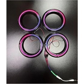 Resim Piksel Neon Ledli 20CM Peteksiz Hoparlör Midrange Çemberi 4kapak+Modül Kolay Montaj Jack Soketli 