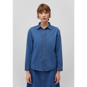 Resim Mavi Regular Fit Kadın Denim Gömlek (M1210959-85481) 