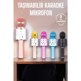 Resim çınar ticaret taşınabilir bluetooth karaoke mikrofon: hafıza kart girişli, etkileyici performans 