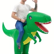 Resim Çocuklar için şişirilebilir dinozor kostümü, T-Rex sürme tasarımı ile, Halloween parti aksesuarları için mükemmel, sınır ötesi alışverişte. 