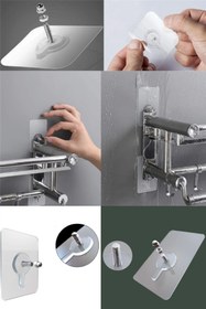 Resim omilife Pratik Askı Kancalı Duvar Askısı Kendinden Yapışkanlı Vidalı Askı 20 Adet 