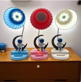 Resim ALPJOY Uzay Figürlü Çocuk Masa Lambası Gece Lambası Led Işıklı Aydınlatma Kalemtıraşlı Masa Gece Lambası 