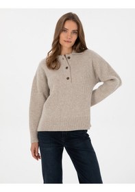 Resim Pierre Cardin Kadın Bej Kazak /triko 50310992-vr011 Bej 