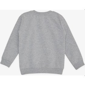 Resim Breeze Kız Çocuk Sweatshirt Sevimli Ceylan Baskılı 1.5-5 Yaş, Gri Melanj-gri Melanj Gri Melanj 