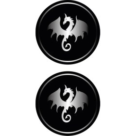 Resim Ejderha Gri Koruma Takozu Damla Sticker Modeli 