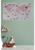Resim Eğitici Dünya Haritası Dünya Atlası Çocuk Ve Bebek Odası Duvar Sticker-60x105-3798 - Renkli Çok Renkli 