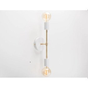 Resim Riolight Retro,vintage,rustik Beyaz 2xe27 Duylu Metal Ayna Üstü Duvar Aplik Beyaz 