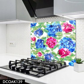 Resim Olinpa Cam Ocak Arkası Koruyucu | Çiçek Desenli 