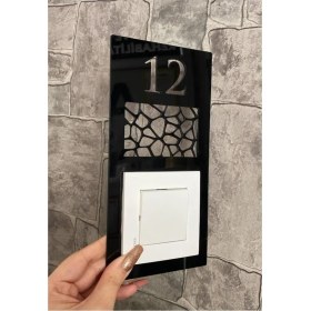 Resim 10 Adet Parlak Daire Kapı Numarası Zil Priz Çerçevesi -12 