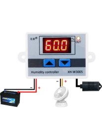 Resim Maker Dijital Nem Kontrol 12V Kuluçka Termostat XH-W3005 
