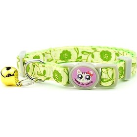 Resim Soulader Kedi Yaka Tasması Ayrılabilir Ekose Çiçek Desenli Güvenlik Tokalı Ayarlanabilir Yavru Kedi Boyunluğu Aksesuar 