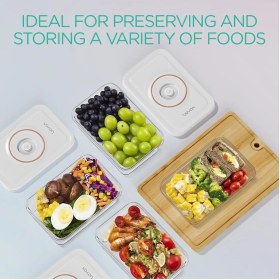 Resim Vakumlu Kap, 3 Farklı Boyut, Yeniden Kullanılabilir, Aşınmaya Dayanıklı Gıda Saklama Kutusu 