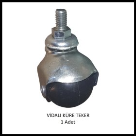 Resim Adilon M10 (3/8) Vidalı Küre Teker, Ofis Koltuk, Dolap, Etejer, 360 Derece Döner 