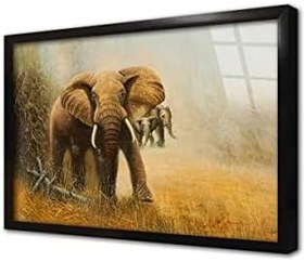 Resim Üçlü Fil Çerçeveli Cam Tablo 20x30 cm CB15071 