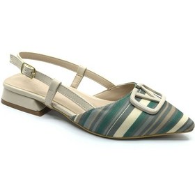 Resim Feles 01-902 V Toka Kadın Babet Ayakkabı Yeşil 