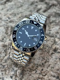 Resim ÇENÇEN Takvimli Gümüş Çelik Kordon Siyah Kadranlı Erkek Kol Saat Rolex Model 