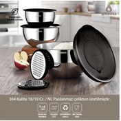 Resim Amboss 9 Parça Satin Çok Amaçlı 18/10 Paslanmaz Çelik Kase ve Rende Seti 