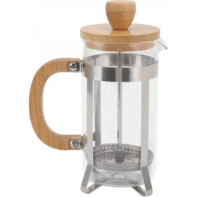 Resim MiraLive Ahşap Detaylı 600 ml Cam French Press 