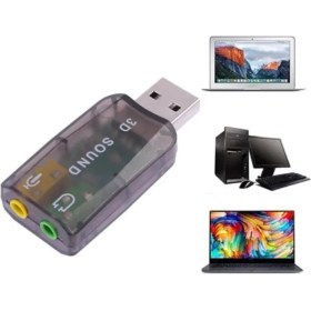 Resim KRM İletişim USB Ses Kartı 5.1 3D Sound Harici Audio Çevirici USB Bağlantı Uyumlu Yüksek Performans 