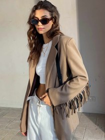 Resim Desert Breeze Püsküllü Blazer Ceket - Kahverengi / M 
