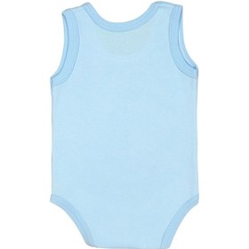 Resim Bebetospik %100 Pamuk 9 Ay İçeride Yattım Baskılı Zıbın & Body Mavi 