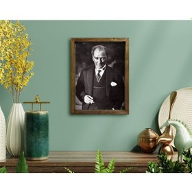 Resim Bk Home Atatürk Tasarımlı Doğal Masif Ahşap Çerçeveli Tablo-22 (551056213) 