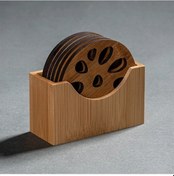 Resim 6'lı Bardak Altlığı Seti, Tutuculu, El Yapımı Ahşap Bardak Altlıkları, Kahve, Çay, Şarap Kadehleri İçin B 