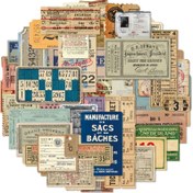Resim 50 adet Vintage Ephemera Sticker Paketi, Çizgi Film Temalı Kağıt Stickerlar, Yeniden Kullanılabilir, Ön Yapıştırılmış, Pırıltılı Süslemeli, Mat Bitir, Düzensiz Şekil, Scrapbooking, Günlük Tutma, Kart Yapma, Su Şişeleri, Dizüstü Bilgisayarlar, Telefonlar, Kindle'lar için 
