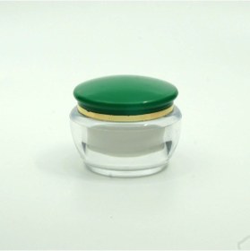 Resim Ferdenferda 10 Adet Boş Akrilik Krem Kavanozu 50 ML Oval Silindir Model Yeşil Kapak 