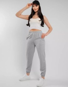 Resim Maryam Nazar Tüysüz Spor Jogger Pantolonlar 215679324 Gri 