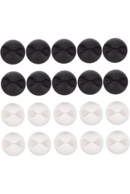 Resim STOREMAX 20’li Kablo Sabitleme Klipsi Seti | Siyah & Beyaz Kablo Düzenleyici | Masa Üstü, Ofis, Ev ve TV Kabl 