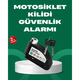 Resim Motosiklet Scooter Bisiklet Tekerlek Disk Kilidi Alarmlı Güvenlik 