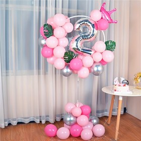 Resim Çevre Balon Sütunu Kendin Yap Plastik PVC Yuvarlak Balon Kemer Standı Bahçe, Düğün, Doğum Günü Partisi, Duş ve Çocuk Bayramı Süslemeleri için 