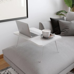 Resim Taşınabilir Katlanır Yatak Koltuk Üstü Hasta Servis Laptop Bilgisayar Çalışma Sehpası - Düz Beyaz 