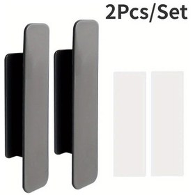 Resim Maxaccess Siyah 2li Kendinden Yapışkanlı Tutamak - Dolap Kapı Pencere Çekmece Kolu Siyah 